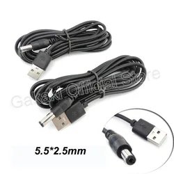 Connecteur de câble USB 2.0 mâle A vers DC, 5.5mm x 2.5mm, 5.5mm x 2.1mm, 5V