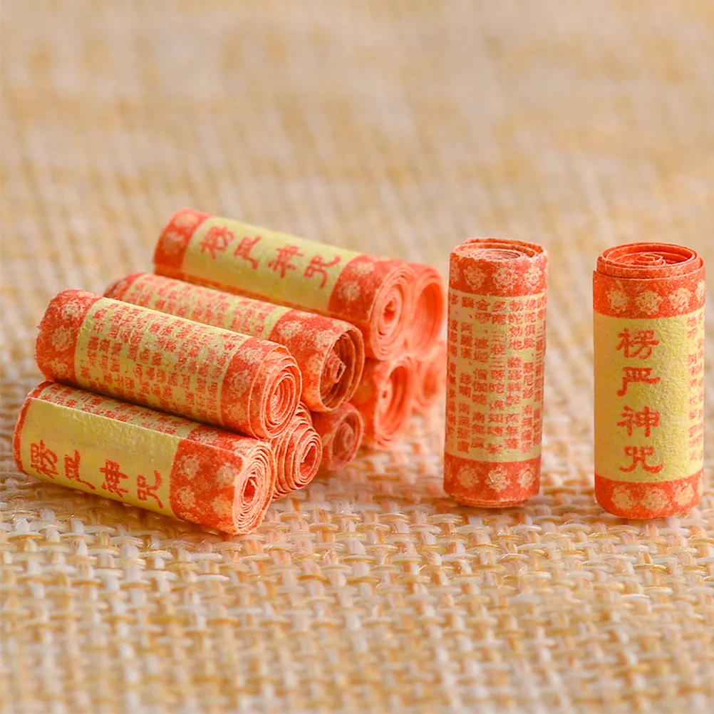 12 Stuks Miniatuur Schrift Tibetaanse Sieraden Vulstoffen Kleine Beschermende Amulet Kleine Religieuze Ornamenten Zegeningen Sieraden Accessoires