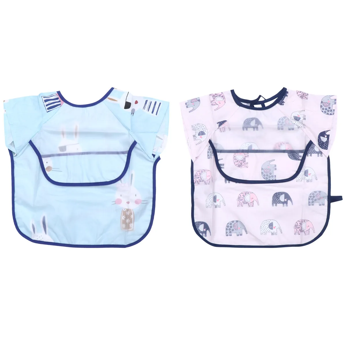 

2 Pcs Apron Short Sleeve Bibs for Babies Baby Waterproof Aprons Toddler Feeding