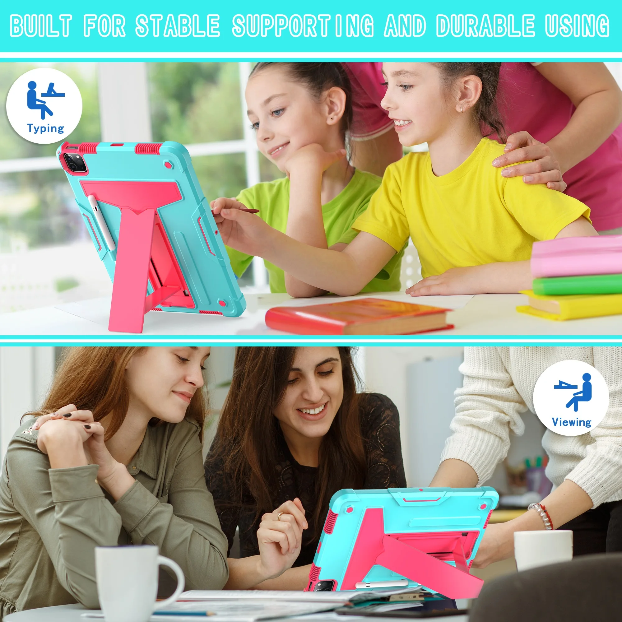 

Чехол для iPad 7th 8th 9th 10th Air 3rd 4th 5th Pro 11 Mini 6th Bracket Stand Kickstand Толстый жесткий противоударный чехол для планшета