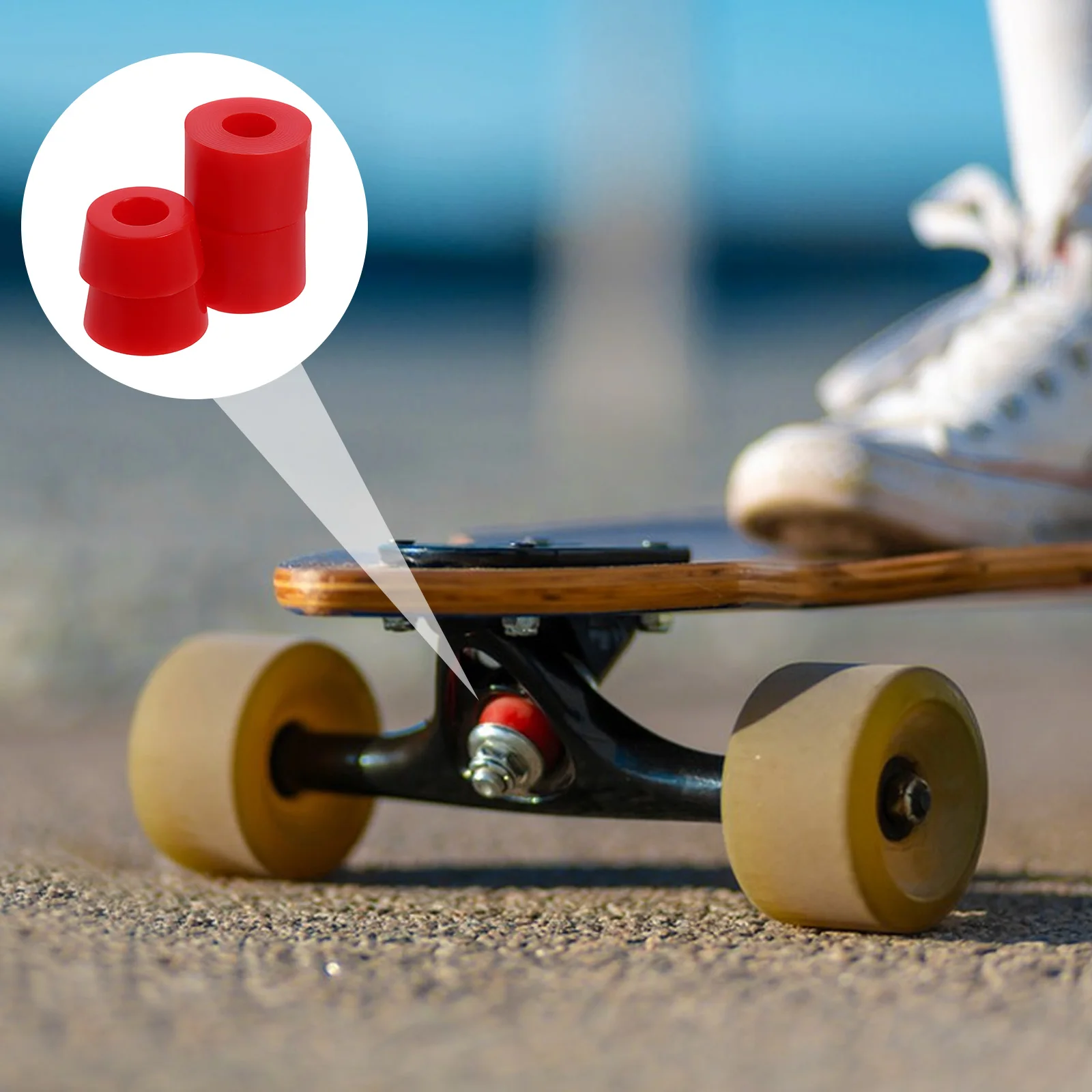 

4pcs Skateboard Shock Absorber Pad Red Washers 2 Big 2 Small PU Cushion Truck Cup Washer Parts Accessories Skateboarding