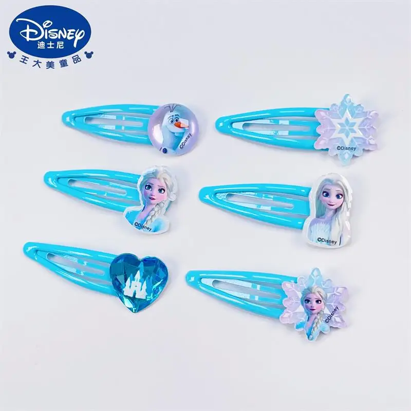 Lindo conjunto de horquillas de Frozen, accesorios de dibujos animados de Disney, banda para el pelo de princesa Aisha, horquilla Kawaii, Tiara para niños, regalo de Navidad