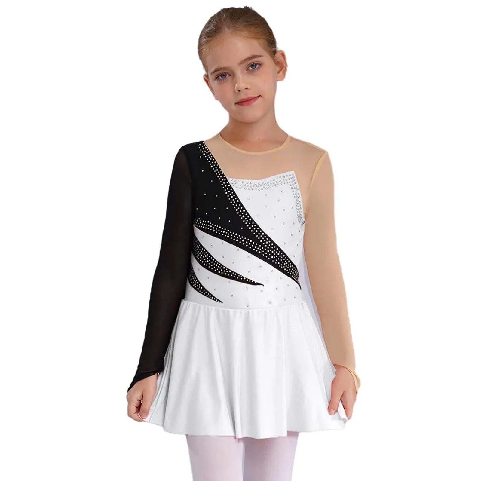 

Girls Figure Ice Skating Ballet Dress Stage Lyrical Dance Costume Tutu Skirted Gymnastics Leotards Stage Competition Dancewear