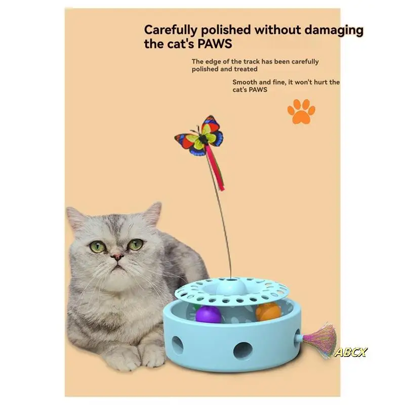 

Ultimate Cat Play Station: Electric 3-In-1 Turntable With Flying Feather And Butterfly, Smart Cat Entertainment