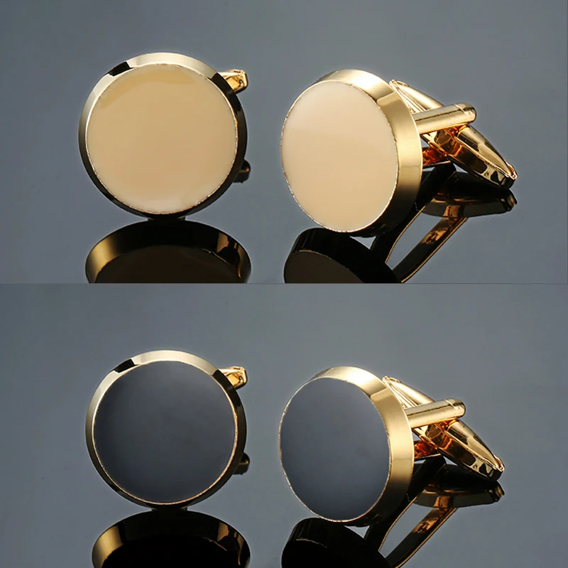Men\'s French shirt cufflinks copper material yellow black enamel conical cufflinks fashion clothing accessories wholesale