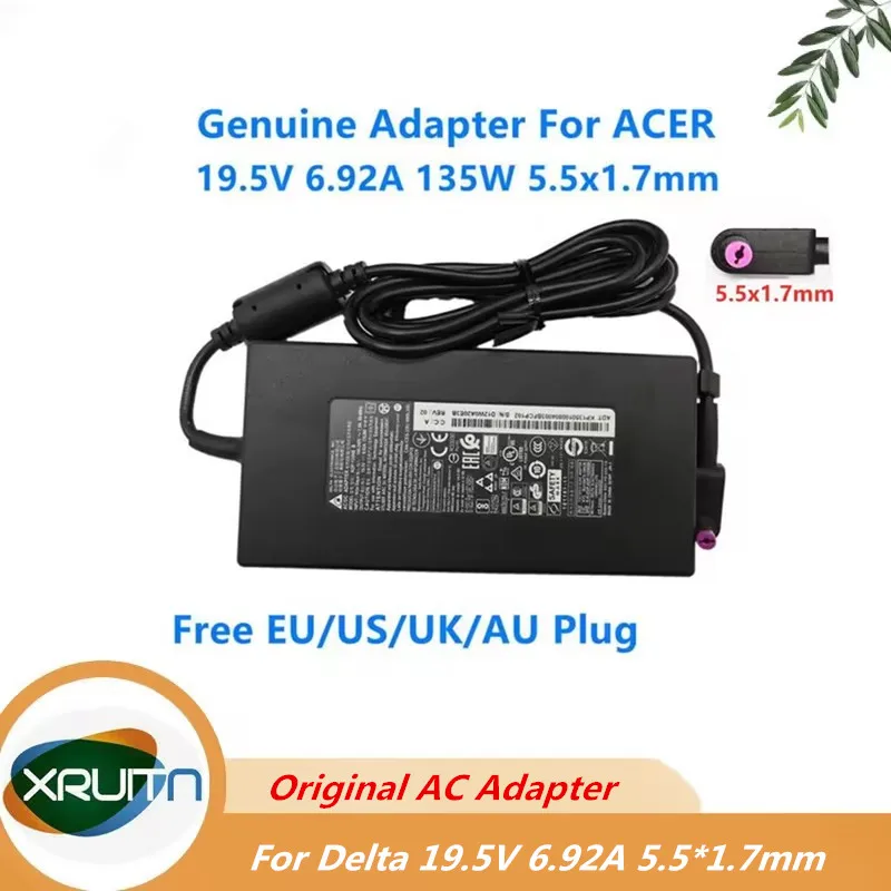 Original For DELTA ADP-135NB B 19.5V 6.92A 135W Power Adapter For ACER NITRO 5 AN515-54 Series N18C3 PA-1131-26 Laptop Charger