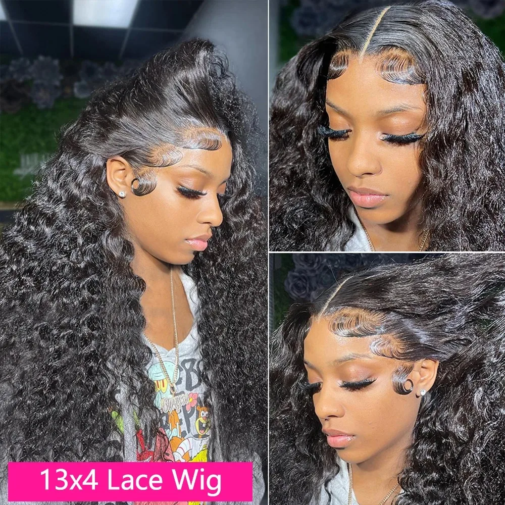 Wig Frontal gelombang dalam 13x4 13x6 180% HD transparan dalam keriting renda Wig rambut manusia depan telah ditanami renda Wig untuk WANITA HITAM