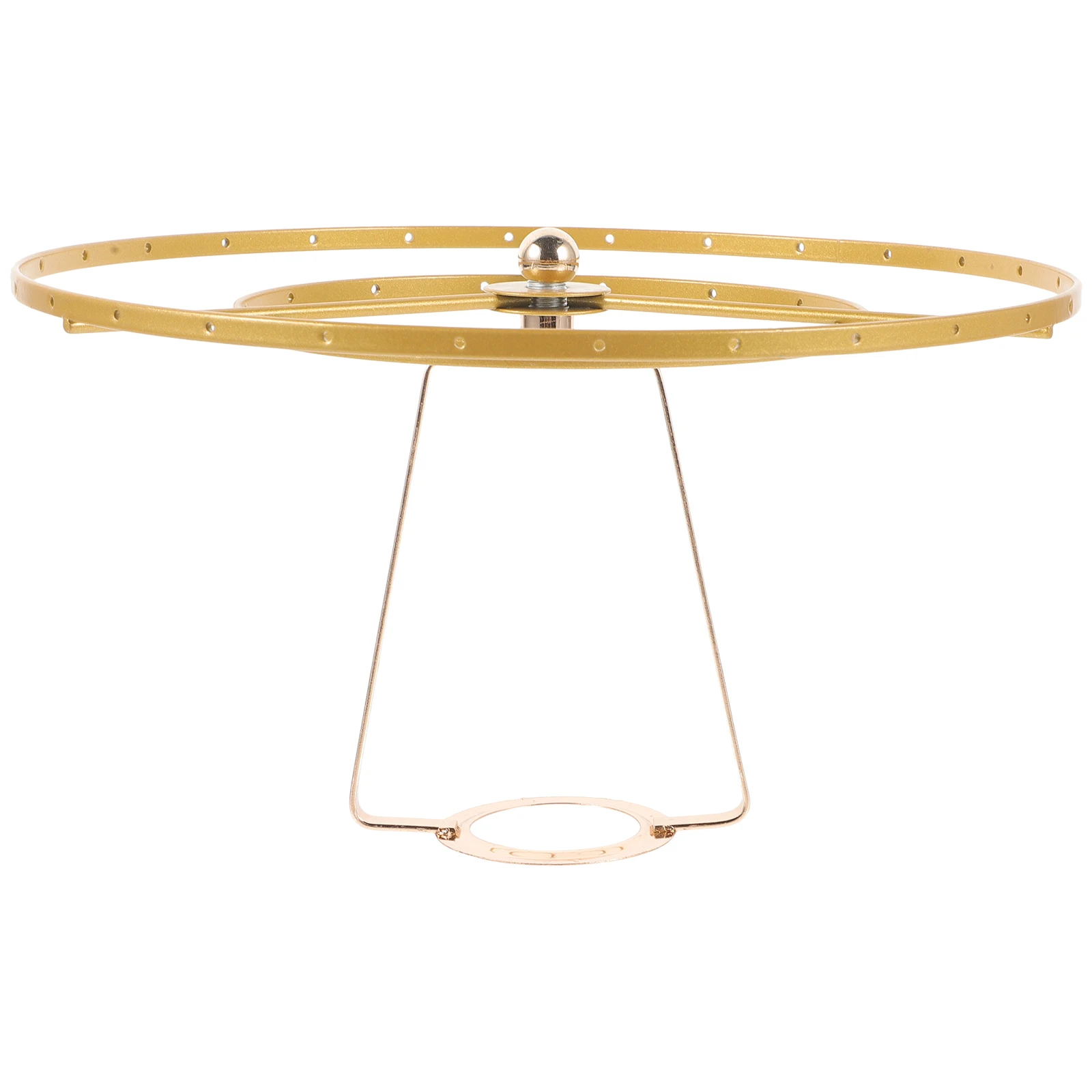 

1 set Rustic Shell Lamp Stand Lampshade Frame with Holes DIY Ring Metal Frames Vintage Light Cage Guard Wire Holder for Indoor