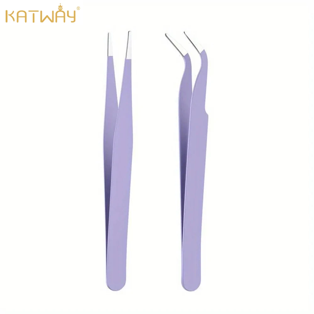 

2pcs Straight And Curved Head Tweezers, Stainless Steel Precision Tweezers, Color Scrapbook Tweezers HH-AA298