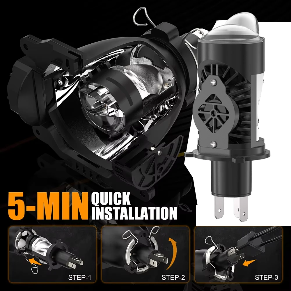 

H4 Bi LED Projector Lens LED Car Headlight Bulb 4000000LM 2500W CANBUS Turbo Auto Bulb H4 High Low Light Fog lamp bulb 12-60V
