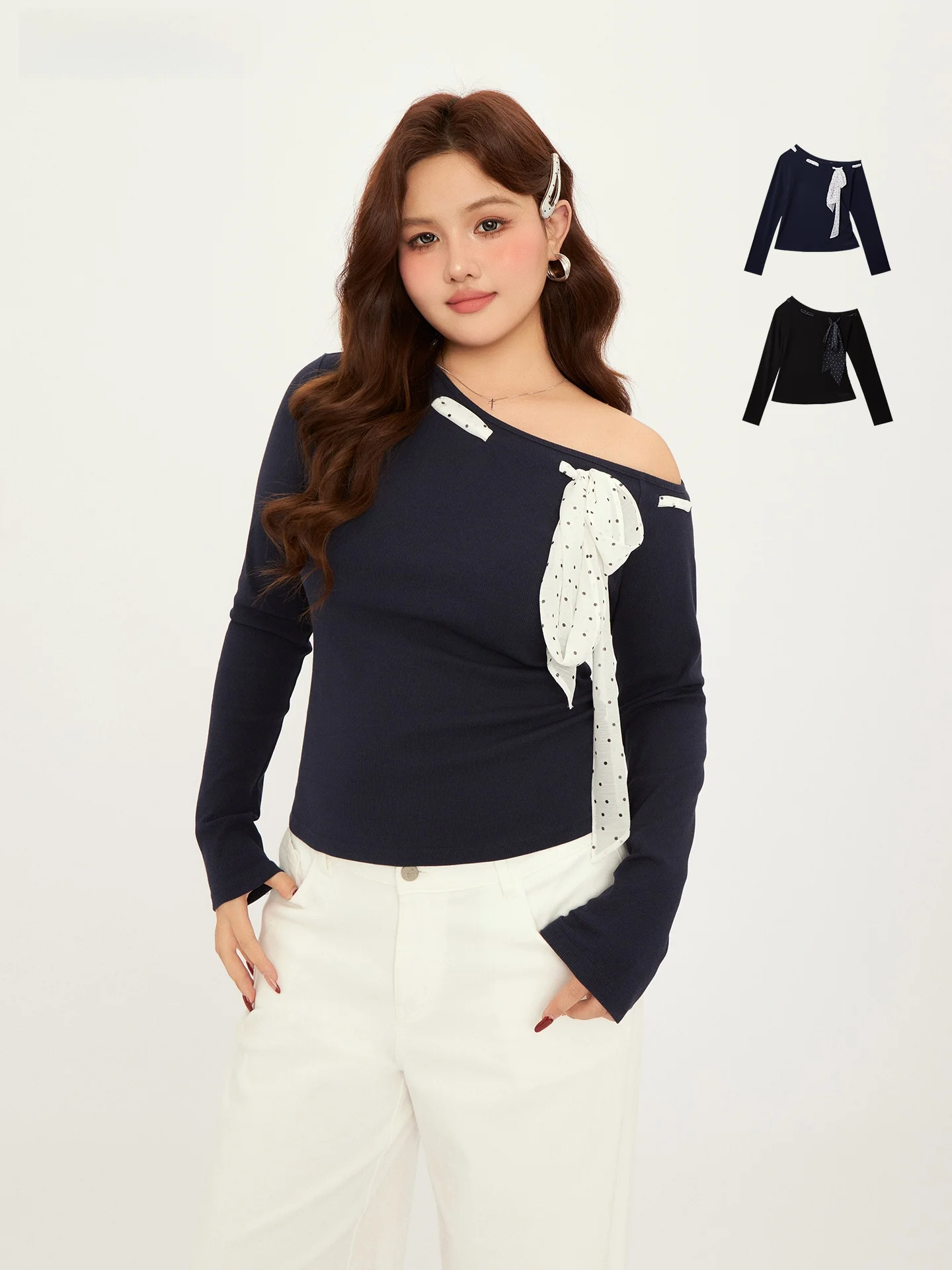 

Женская свободная футболка с длинным рукавом и декоративными вставками, из смесового хлопка, осенняя коллекция, с милым фруктовым принтом