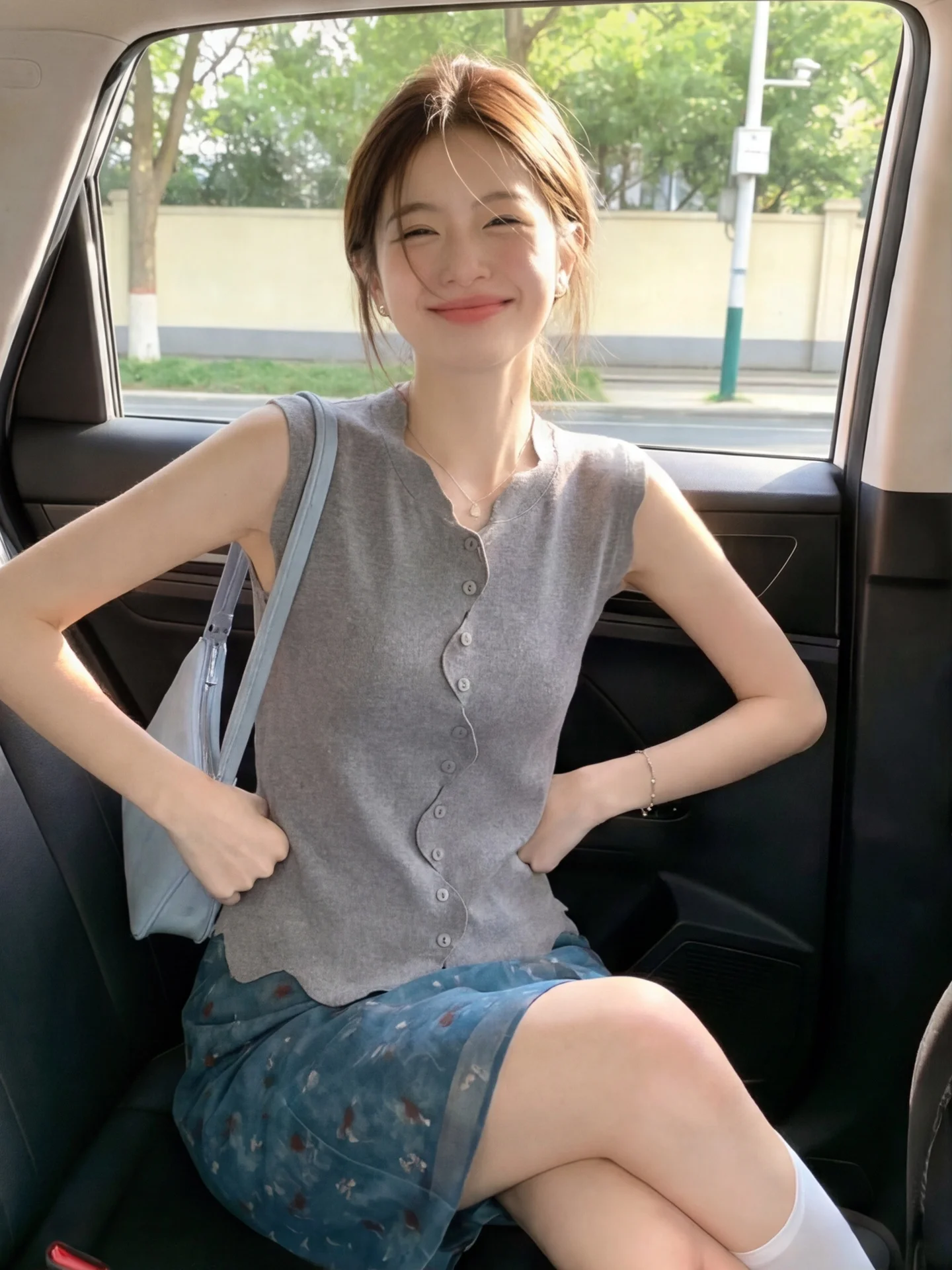 

Summer Thin Irregular Sleeveless Ice Silk Knitted Vest Fashionable Design Casual Style Women's Top V-neck Regular Length