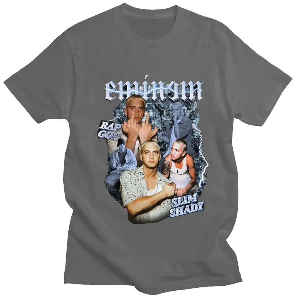 تي شيرت صيفي ماركة Eminem برسومات مظللة ضيقة للرجال والنساء تي شيرت هيب هوب قوطي تي شيرت هاراجوكو رجالي ملابس شارع رائعة
