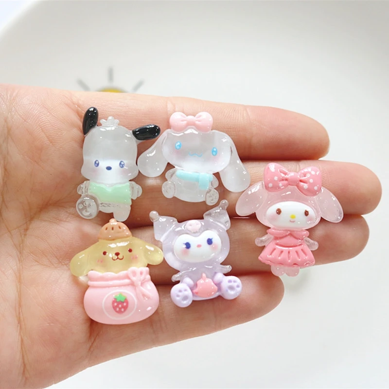 10PCS Kawai cartoon Translucency animal Resin Flat Back Scrapbook Diy Jewelry hair clips Ornament Accessories