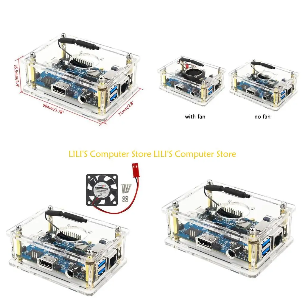 

A52B Acrylic Case for Orange 3 Lts Transparent Protective Case With Cooling Fan Heat Dissipation Protector