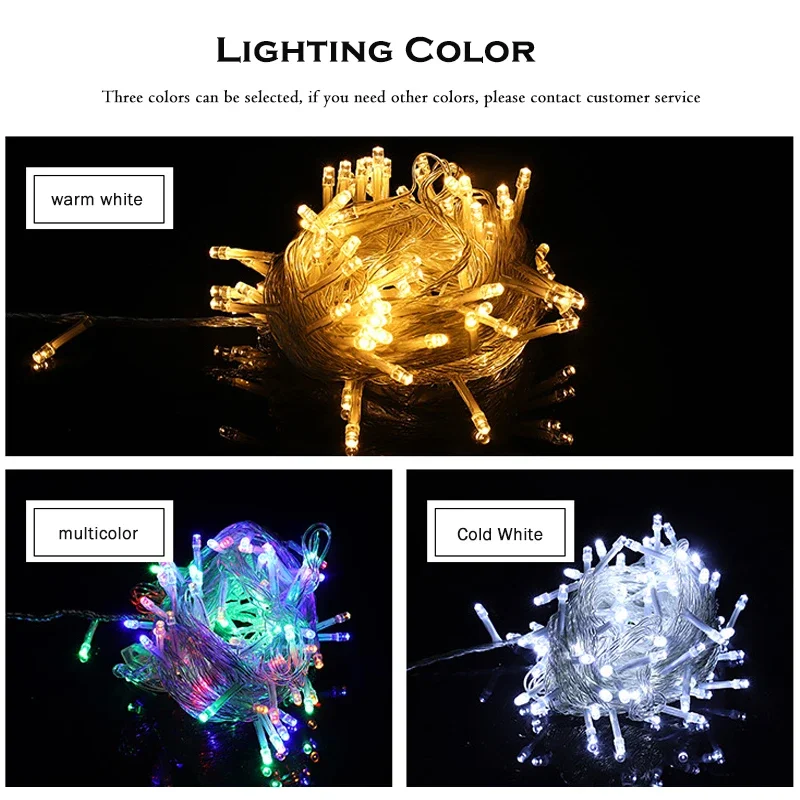 Imagem -03 - Impermeável Led Christmas Fairy Lights Modos Decoração de Férias Festa de Casamento Celebração da Iluminação 24v36v 10m100m