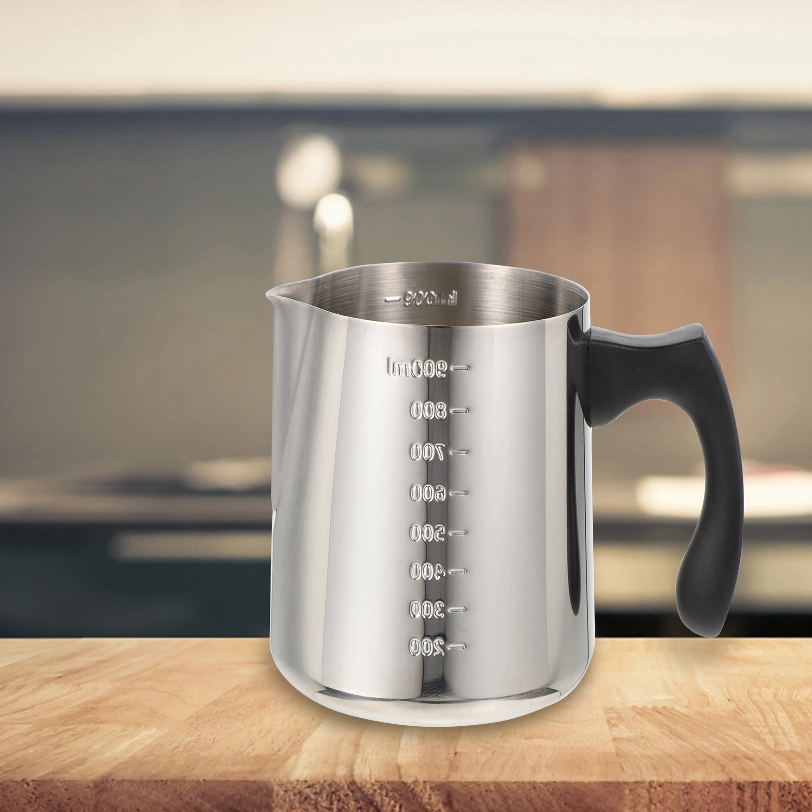 

Stainless Steel Frothing Cup Large Capacity Milk Pitcher Kitchen Ergonomic H held Steaming Anti Rust Easy Clean Household