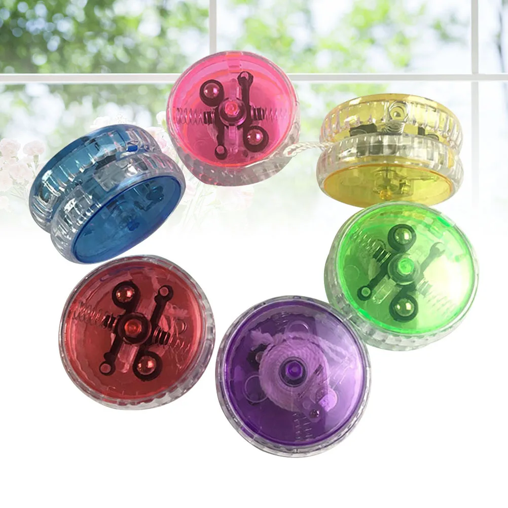 15pcs Flashing Yoyo Ball Luminous Yo Yos Glow In Dark Smooth Shiny Surface Wear Resistant Fun Indoor Outdoor Activity For Kids