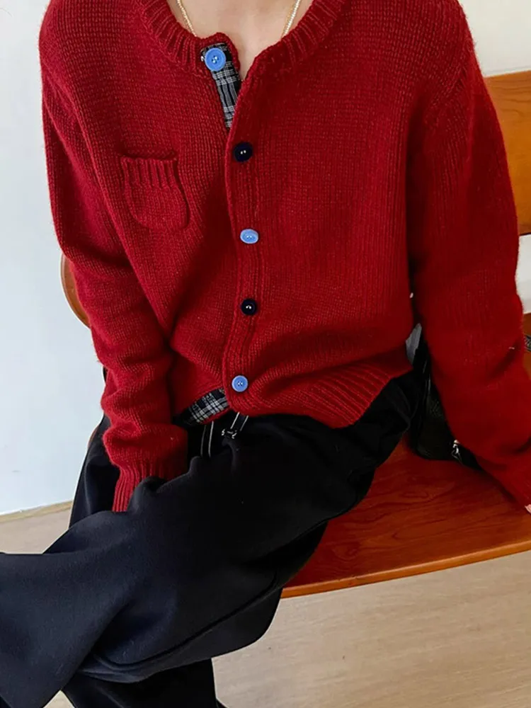 

Faionable Knitted Long Sve Sweater Jaet Women's Vintage Korean Sle Button up Cardigan Autumn Winter Leisure Clothing