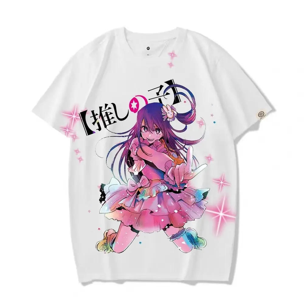 Cute Anime Women T-shirt OSHI NO KO Hoshino Ai Hoshino Rubii Short Sleeve Tshirt Harajuku 2023 Summer Streetwear Y2k Clothes Top