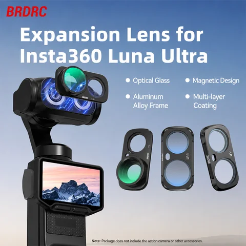 Wide Angle Lens for Insta360 Luna Ultra 0.75X 115 HD Magnetic Lens Aluminum Frame Waterproof Anti Scratch Camera Accessories
