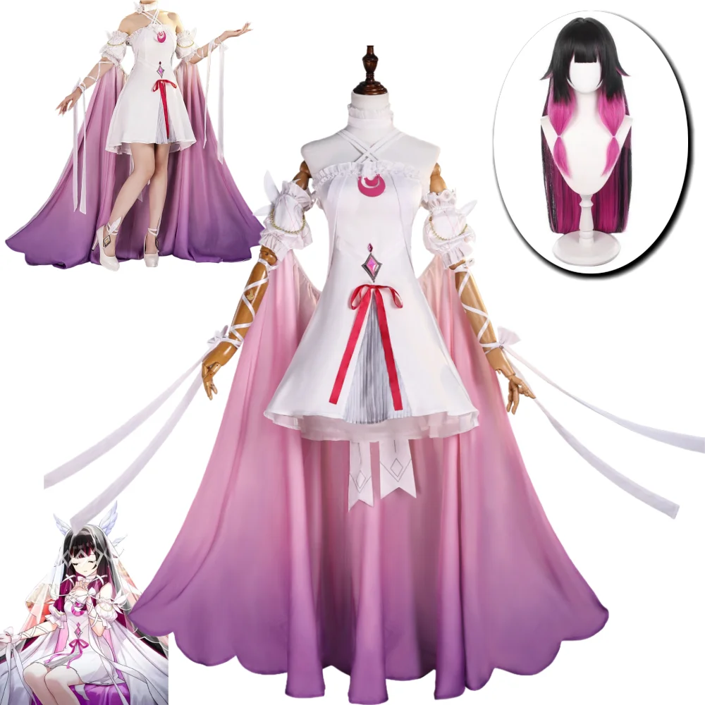 

Damselette Columbina Cosplay Costume Genshin Costume Impact Anime Columbina Costume Masquerade Women Costume and Wig