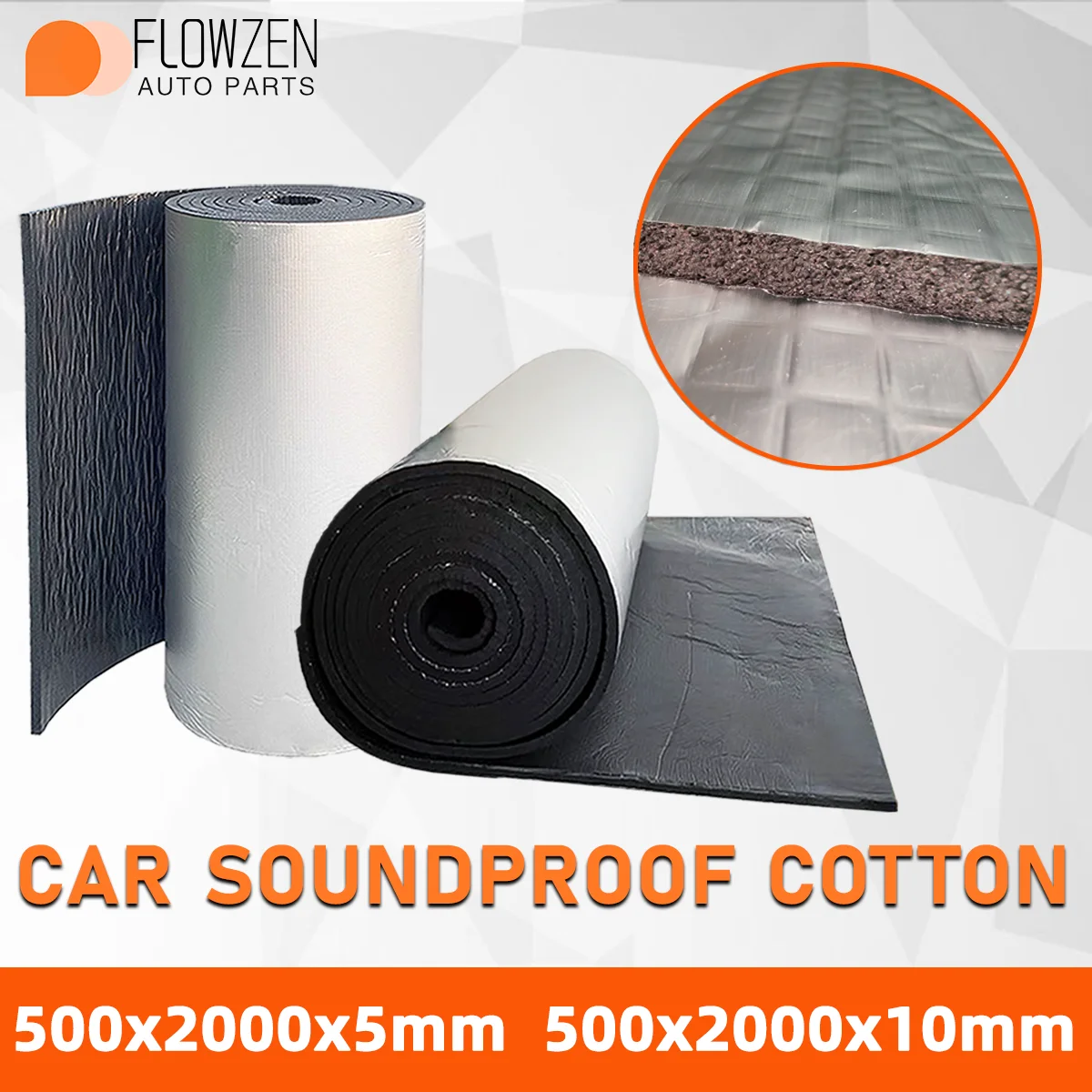 

5mm/10mm Automotive Aluminum Foil Insulation And Sound Insulation Cotton Pad Automotive Engine Hood Roof Self-Adhesive Pad