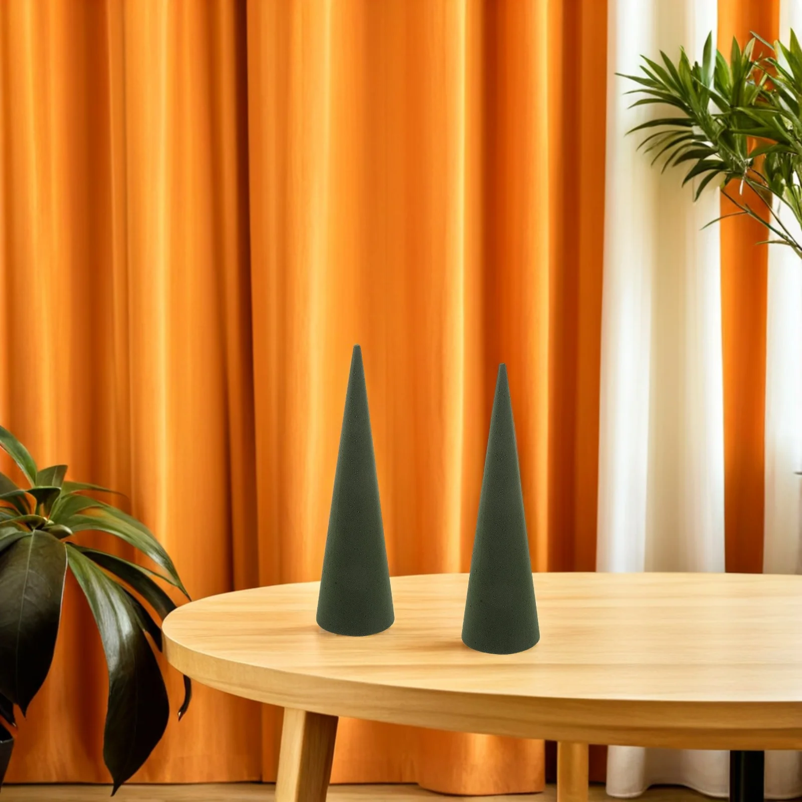 

3Pcs Floral Foam Cones Green Craft Flower Blocks High Water Absorption for Wedding Birthday Christmas DIY Arrangements Wet Dry