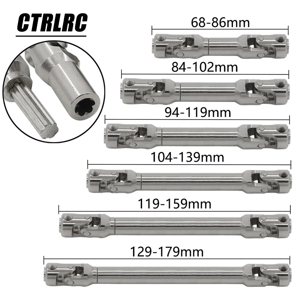 Metal Hardened Steel Drive Shaft Universal Joint Driveshaft for 1/10 RC Crawler Axial SCX10 TRX4 Gladiator TF2 D90 YK4082 10431