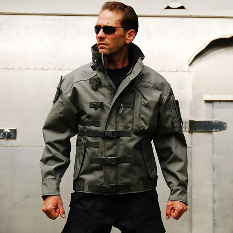 Blouson aviateur militaire multi-poches pour hommes, imperméable, résistant à l'usure, randonnée en plein air, manteau coupe-vent, haute qualité