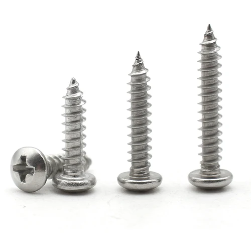 Imagen 2 del producto M1 M1.2 M1.4 M1.7 M2 M2.3 M2.6 M3 M3.5 M4 M5 M6 304 Acero inoxidable Cruz Phillips Pan cabeza redonda tornillo autorroscante tornillos para madera