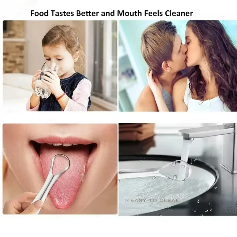Stainless Steel Portable Tongue Scraper Tongue Cleaner Tool Daily Oral Hygiene Care Accessory For Tongue Coating Cleaning