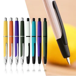 Mahan-pluma estilográfica de prensa de resina A2, plumas de tinta retráctiles EF Nib de 0,4mm con convertidor para suministros escolares oficiales, bolígrafos de regalo de escritura