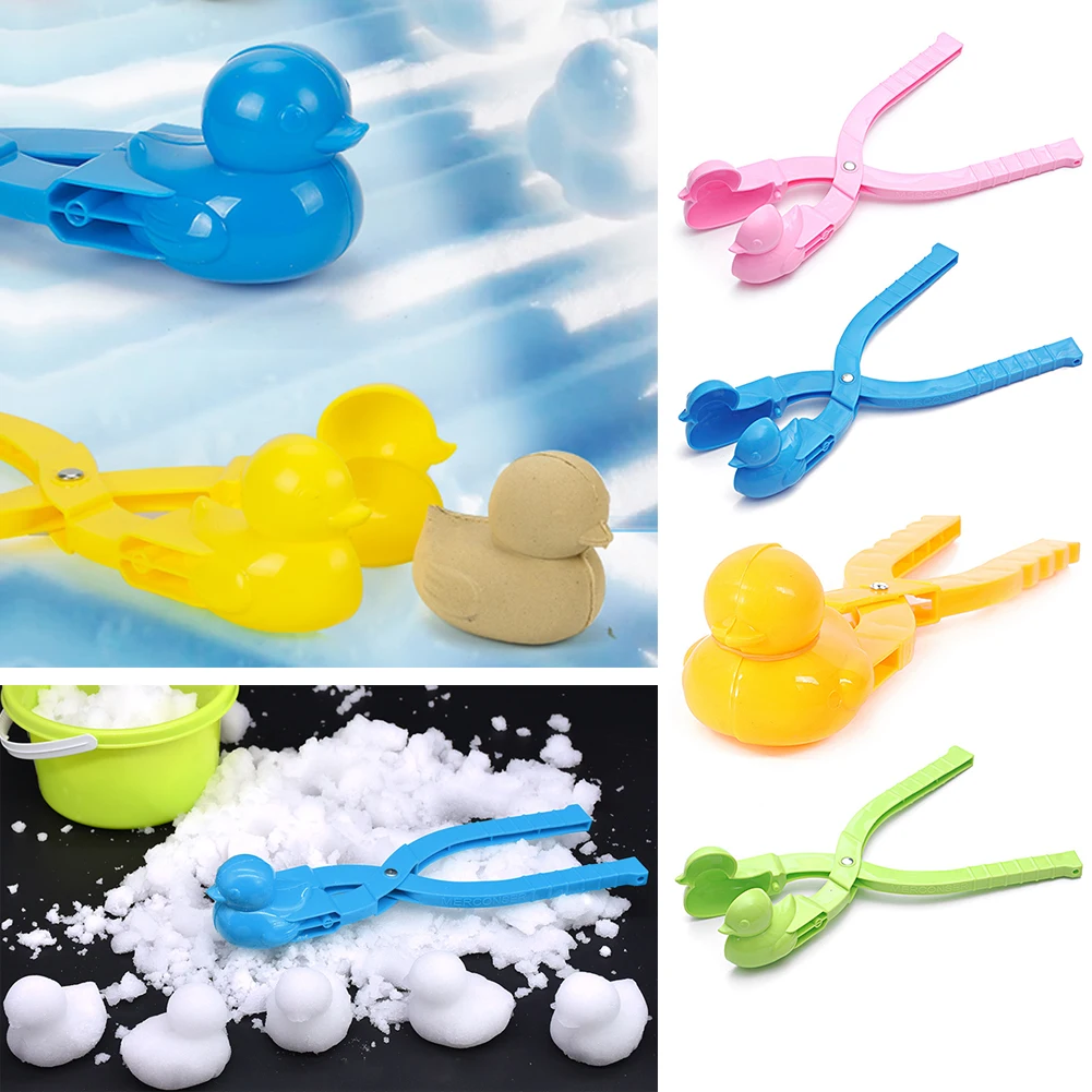 Schattig Eendje Model Sneeuwbal Clip Speelgoed Kids Outdoor Strand Winter Sneeuwbal Gevecht Gereedschap Baby Make Sneeuwpop Plastic Clip Sportspeelgoed