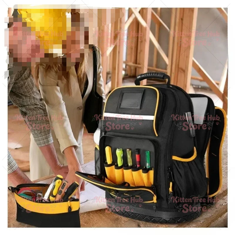 backpack with hard bottom tool bag tool kit with multiple pockets