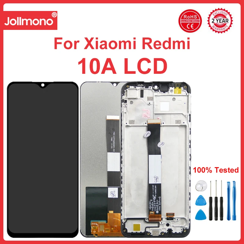 

Экран 6,53 ''для Xiaomi Redmi 10A, ЖК-дисплей, сенсорный экран, дигитайзер с рамкой для Redmi10A 220233L2C 220233L2G, замена