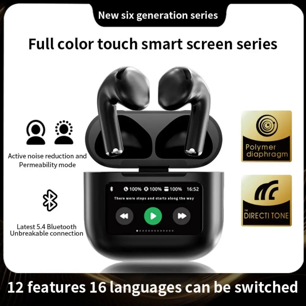 A12Pro Wireless Earbuds ENC Noise Canceling Ear Buds With Touchscreen Stereo Headphones For Smart Phones Tablet