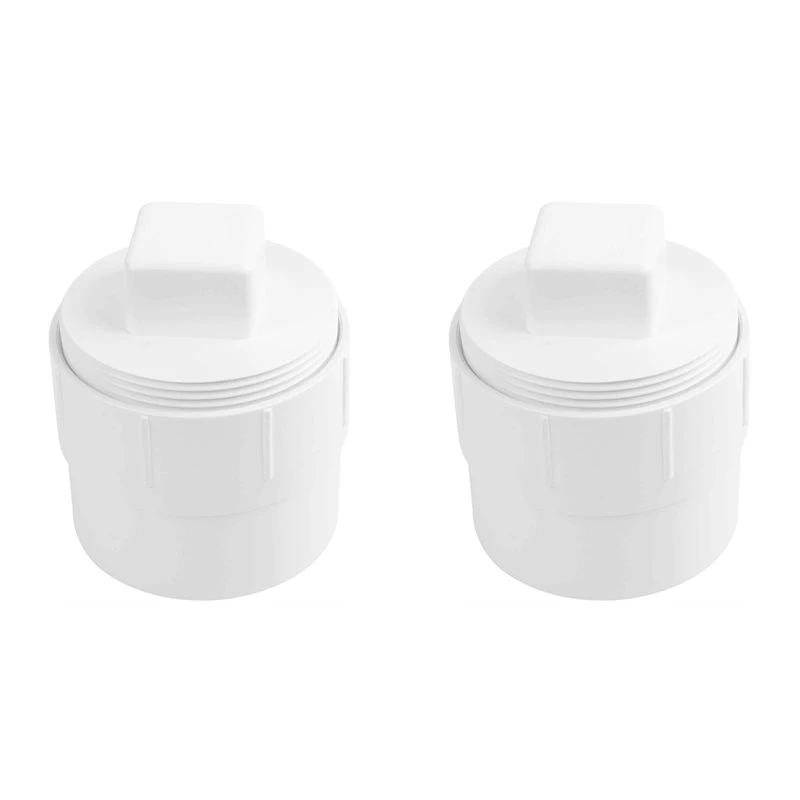 UISN 2Pcs 3Inch PVC Sewer Cleanout Adapter With Plug Pipe Fitting, PVC DWV Flush Sewer Cleanout Cap For Outdoor Garden