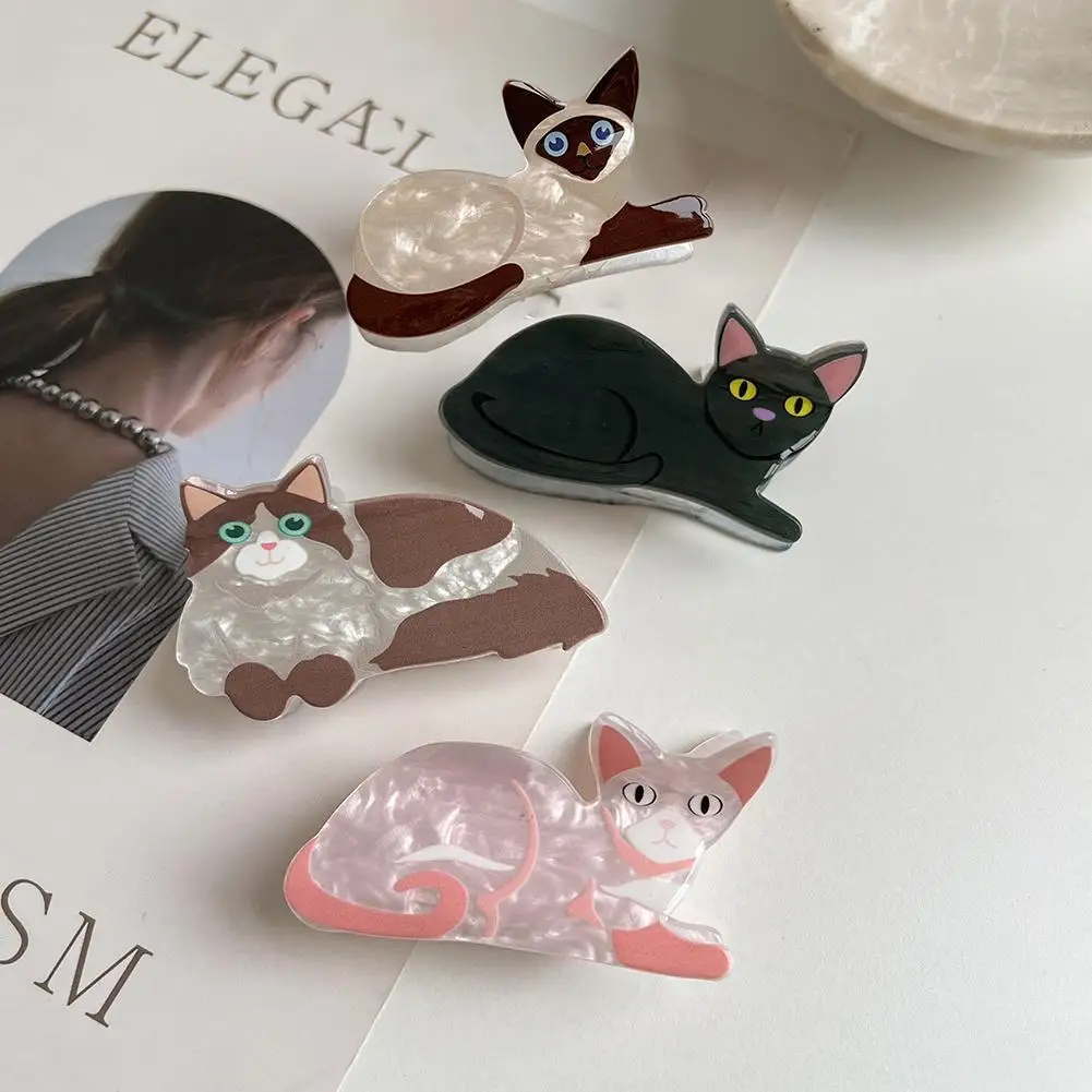 Hair Clip Girls Hairpins Acrylic Hair Accessories Clips, Cat Clip Decorations Cute Small Hairpins Hairgrips For Short Long Hair