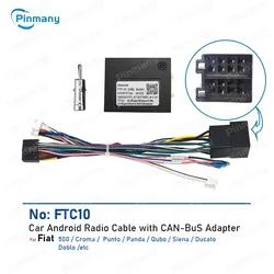 Car Android Radio Cable Power Wiring Harness connector CAN Bus Adapter for Fiat 500 Croma Punto Panda Qubo Siena Ducato Doblo
