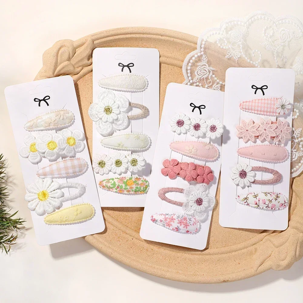 

5Pcs/Set Sweet Printe Hairbangs BB Clips Kids Hair Accessories Hairclip Baby Girls Barrette Style Daisy Hairpin Ornament Gifts