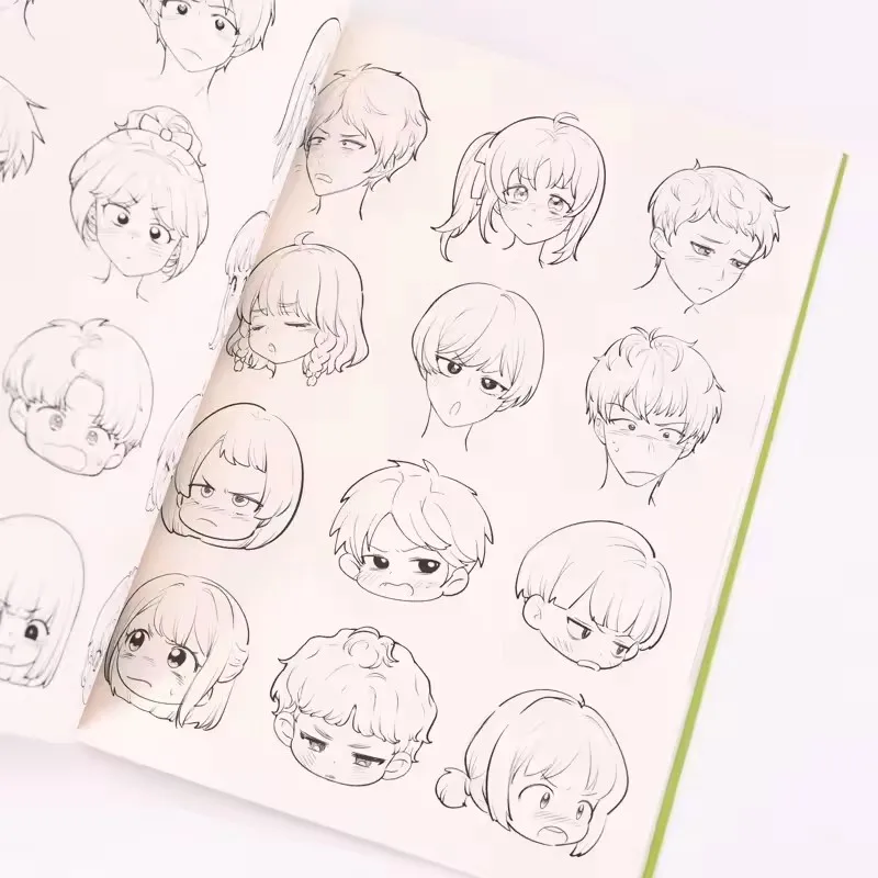 Anime Characters Facial Expressions Art Book - 2000 Cases Drawing Painting Teaching Guide on Human Body Structure for Artists