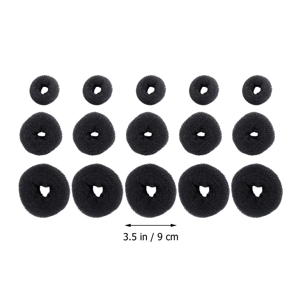 15Pcs Hair Donut Bun Maker Set Volumizing Doughnut Shaper for Wedding Prom Date Hairstyling Tool Hair Bun Maker