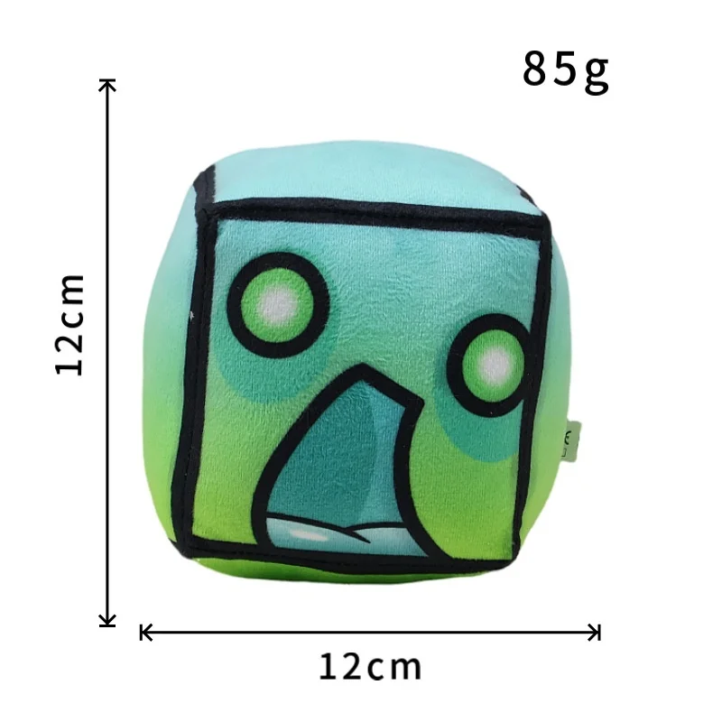 Geometry Dash Cube Plush Toys Small Pillow Stuffed Plushie Doll Square Pendant Game Cute Home Decor Children Birthday Gift