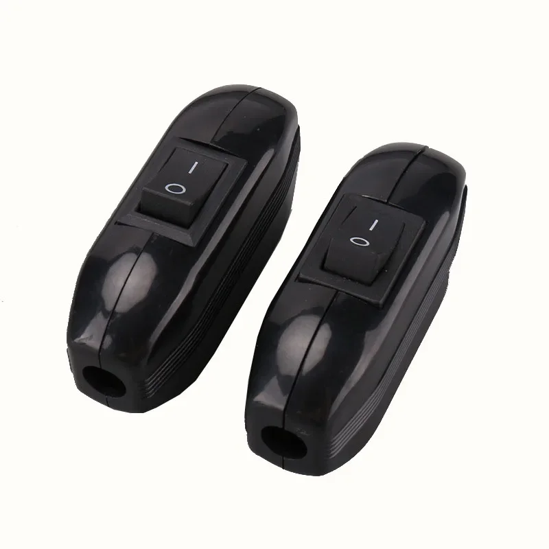 Black Online Rocker Switch On - Off Button AC250V 6A Bedside Table Lamp Midway Led Light Wire Electric Switch 2gang