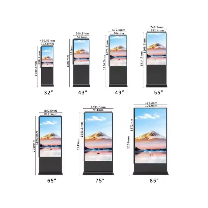 Smart Interactive Touch Screen Kiosk Vertical LCD Advertising Display Floor Standing Digital Signage Totem