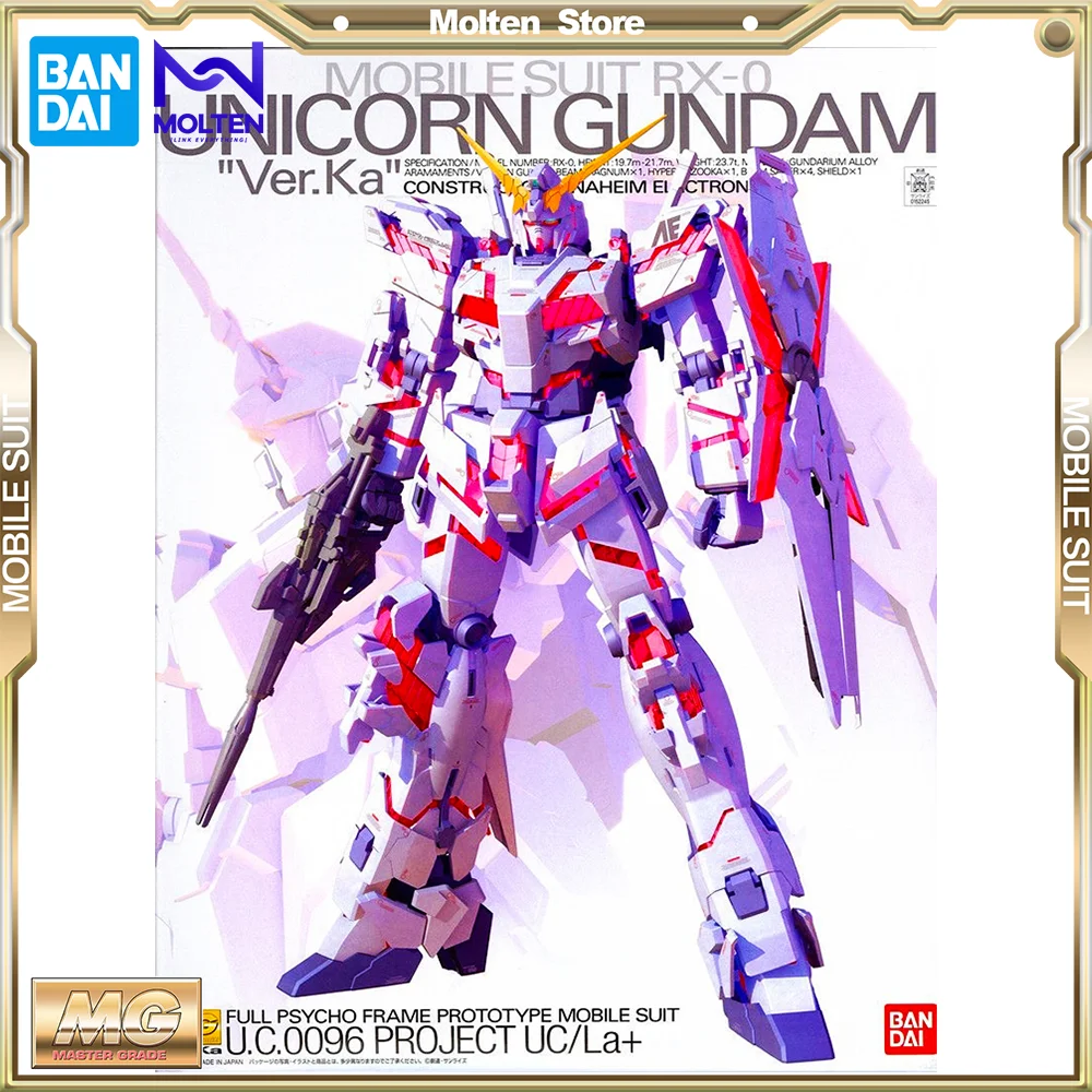 

BANDAI MG Unicorn Gundam Ver.Ka 1/100 Scale Mobile Suit Gundam UC Gunpla Model Kit Assembly Anime Action Figure