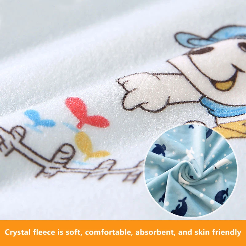 

2/5Pcs Baby Cartoon Snap Waterproof Bib Super Soft Baby Bib Newborn Crystal Velvet Saliva Towel