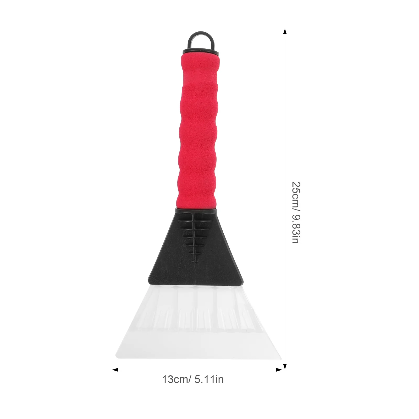 2 قطعة مكشطة سوداء حمراء للسيارة سميكة متينة من البلاستيك مجرفة الثلج مكشطة ثلج للزجاج الأمامي مع أكمام مطاطية سيارة شتوية غير قابلة للانزلاق #6