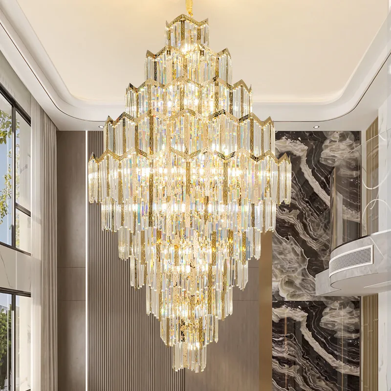 

Crystal chandelier, post-modern light luxury building, middle floor villa, main hall light, high-end hotel lobby light